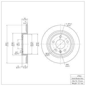Buick Verano Brake Rotor (1) - Rear - R1 Concepts - Plain - `11-`19